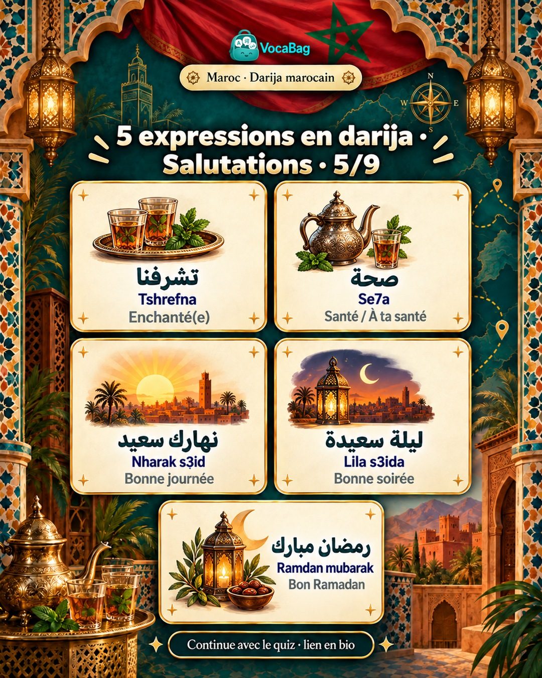 Cinq expressions en darija marocain pour une rencontre et des souhaits
